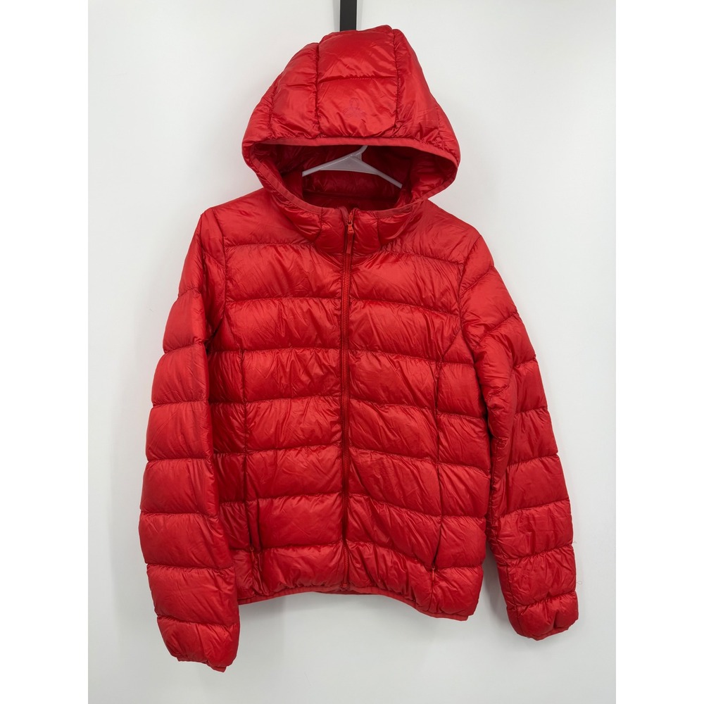 Tna The Little Puff Packable Jacket Women Size M Red Goose Down Hooded Puffer